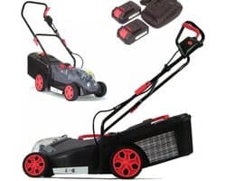 Accu grasmaaier - Elektrische maaier - Gazon onderhoud - 2x 20V systeem - 340 mm snijbreedte - Zwart
