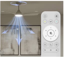 Philips Fixed Blade Ventilator met LED lamp - Diameter: 106cm - 2650 Lumen - Instelbaar wit licht van 3000K tot 6500K - Dimbaar tot 5% - Inclusief afstandsbediening - Wit — thumbnail 5