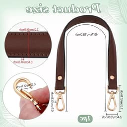 Bruine Leren Armpit Bag Riem met Korte Portemonnee, Vervangende Handtasriemen en Gouden Gespen voor Dames, Ideaal voor DIY Handtassen en Schoudertassen — thumbnail 3