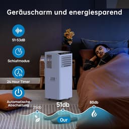 Draagbare Airco - Mobiele Koeler - Ruimte Koelen - 3-in-1 Functie - 7000 BTU - Wit — thumbnail 5