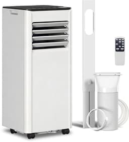 Mobiele Airco 7000 BTU - 4-in-1 Koeling - Wifi Bediening - Ontvochtiger - 24u Timer - Voor 15-26㎡ - 30x29x70cm - Wit — thumbnail 3