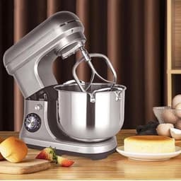 Staande Mixer - Keukenmachine Deegmaker - Bakken Brood Cake - 8 Snelheden - 10L Kom - Zilver — thumbnail 1