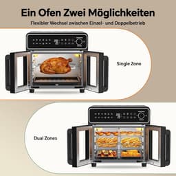 Heteluchtfriteuse - Mini oven - Veelzijdig koken - Dubbele kamer - 23 Liter - Gemengde kleuren — thumbnail 4
