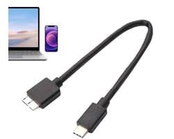 Externe Harde Schijf Kabel - Data Transfer Snoer - Bestanden Delen - Hoge Snelheid 5Gbps - 30 cm - Zwart