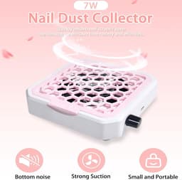 Mini Stofzuiger - Nagelstof Verzamelaar - Manicure Reiniging - Draadloos Krachtig - 16x16x6 cm - Wit — thumbnail 5