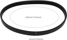 Dailygoods- Aandrijfriem Rubber 14mm Breedte - Gesloten Lus - 490mm Omtrek - Compatibel met Qualcast M2E1032M/M2E1232M - Duurzaam - Slijtvast - Grasmaaierriem — thumbnail 4
