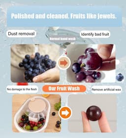 Groente Fruit Was - Reinigingsspinner Keuken - Voedselbereiding Thuis - Multifunctioneel Met Schrobber - Grote Capaciteit - Blauw — thumbnail 4