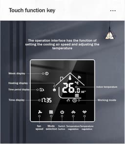 Slimme Thermostaat - Temperatuurregelaar WiFi - Verwarming Instellen - Week Programmering - 86x86 mm - Wit — thumbnail 4