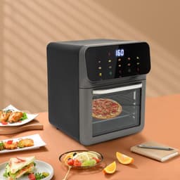 Elektrische Oven - Heteluchtfriteuse Stoom - Snel Koken - Visueel Touchscreen - Compact Formaat - Zwart — thumbnail 3