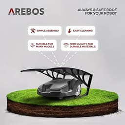 Robotmaaier Garage Carport 102 x 79 x 46 cm Weerbestendig UV-bescherming Metalen Voeten Grasmaaier Overkapping incl. Bevestigingsmateriaal Zwart — thumbnail 5