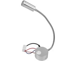 Led Nachtlampje - Flexarm Lampje - Lezen in Bed - 360 Graden Verstelbaar - 3 Watt - Zilver