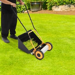 Handmatige Grasmaaier - Duwmaaier Grasveger - Gazon Onderhouden - 5 Stalen Maaidekken - 30 cm Maaibreedte - Zwart Groen — thumbnail 2