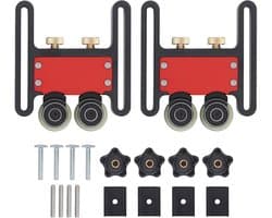 Table Saw Gids met Featherboards van Aluminium Legering, 5mm Slag, 2 Stuks voor Houtbewerkingsprojecten en Precisie Snijden