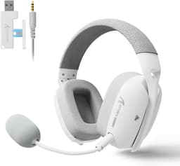 Attack Shark L80 PRO - Gaming Headset - Draadloos - 7.1 Surround Sound - Tri-Mode (2.4G/BT/3.5mm) - Dubbele Microfoon - 40mm Driver - Ultralicht 203g - PC/PS5/Xbox/Switch - Wit — thumbnail 1