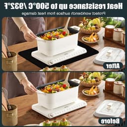 Hittebestendige Siliconen Mat 60 x 40 cm voor Airfryer, Koffiezetter en Oven - Antislip, Waterdicht en Vuurvast voor Keukenoppervlak — thumbnail 2