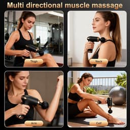 Massagepistool - Spierontspanner - Spierherstel - Stille Motor - 19 x 16 x 6 cm - Zwart — thumbnail 4