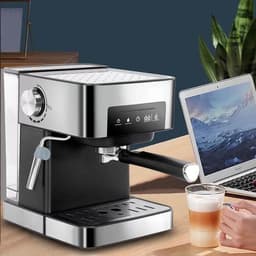 Espressomachine - Koffiezetapparaat - Thuis barista - 20 bar druk - Halfautomatisch - Zwart — thumbnail 1