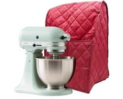 Keukenmixerhoes - Blenderhoes Opbergtas - Keuken Organisatie - Gewatteerd Polyester - 45x31x27cm - Zwart Rood