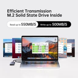 Externe SSD - Draagbare Opslag - Bestanden Overzetten - Ultrasnelle USB3.2 - 128 GB - Grijs — thumbnail 3