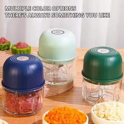 Elektrische knoflooksnijder, mini draagbare groentesnijder, knoflooksnijder, uiensnijder, snoerloze elektrische keukenmachine, geschikt voor gember, chilipepers, fruit, vlees en andere ingrediënten (groen). — thumbnail 2