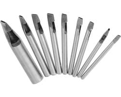 Complete Set van 9 Houten Leerponsen voor het Maken van Gaten in Leer, Inclusief Ovale Pons van 2mm voor Riemen, Horlogebanden en Leerbewerking