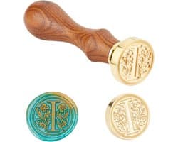 DIY Houten Wax Seal Stempel met Alphabet Scrapbook Messing Stempels en Houten Handvat, Letter I, 25x14mm voor Creatieve Projecten