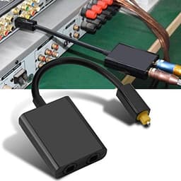 Digitale glasvezel splitter, 1-in-2-uit glasvezel audio splitter, lichtgolfgeleider adapter, zwart en wit (zwart) — thumbnail 1