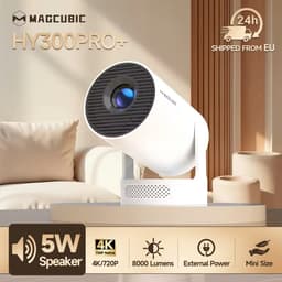 Bregico Beamer - Projector - Buiten En Binnen - Draagbaar - 8000 Lumen - 5W HiFi Speaker - 720P HD - Wit — thumbnail 2
