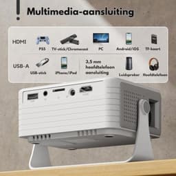 Thuys - Mini Beamer Projector 720p - Compact & Draagbaar - 1080p Ondersteuning - voor Filmavonden Thuis en Onderweg — thumbnail 4