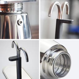 Dailygoods- Moka Pot Mini 2 Kops - RVS Koffiezetapparaat - Koffiepot voor Fornuis - Lichtgewicht en Compact - 100ML Inhoud - Gemakkelijk te Gebruiken - Koffiezetter — thumbnail 3