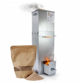 Eurocatch Telescopische Rookoven Vierkant 101 cm - Verzinkt Metalen Rookkast - Smoker voor Buiten met Thermometer en 10 Rookhaken - Extra Rookmot — thumbnail 1