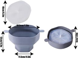 Dailygoods- Popcornkom Siliconen - BPA-vrij - Magnetronoven Geschikt - Handvat - Eenvoudig Op te Bergen - Vaatwasserbestendig - Popcornschaal — thumbnail 4