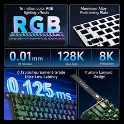 Ajazz AK680 V2 HE - 65% Bedraad Gaming Toetsenbord - Magnetische Toetsen - Hall Effect - Rapid Trigger - QWERTY - Contourlijn zwart — thumbnail 3