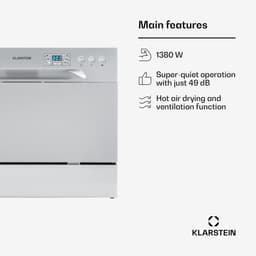 Klarstein Vaatwasser Mini voor 6 Gedecke, Leiser vaatwasser klein met 6 spoelprogramma's, Kleiner Tisch vaatwasser voor Zuhause, kantoor en Camping, vaatwasser Mini met Wasseranschluss - Tafelvaatwasser - 6 Maatgedekken 49 dB 45 cm 1380W — thumbnail 6