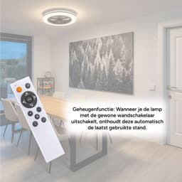 Proventa 3D Air Plafondventilator met verlichting 50 cm - Verspreidt lucht over hele kamer - Plafondlampen met Ventilator & Lamp - Met afstandsbediening - Ventilatorlamp - Ventilatoren plafond - Plafonventilator — thumbnail 4