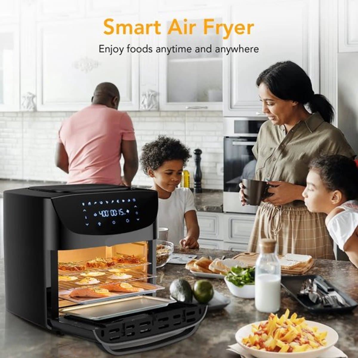 Airfryer - 18L – Heteluchtfriteuse - 10-in-1 Digitale Convectie Oven – 1800W - Airfryer en Toaster Combinatie – Groot Formaat - met LED Scherm - Meerdere Rekniveau's — afbeelding 1
