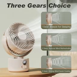 VHV - Ventilator - Tafelventilator - Mini ventilator - Oplaadbare bureauventilator - Stille tafelventilator - Met USB-aansluiting - Kleine ventilator voor de slaapkamer - Oscillerende - Voor langdurig gebruik - Groen — thumbnail 3
