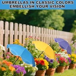 3e Verstelbare Plantenparasol, Grote waterdichte Tuinparasols Duurzaam Buitenzonwering voor Potplanten Bloemen Groenten — thumbnail 5