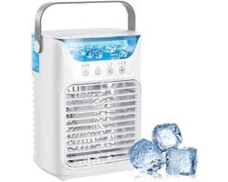 Airco - Mobiele airco - Draagbare airconditioner - Aircooler – 3-in-1 verdampingskoeler met 3 windsnelheden, groot waterreservoir, 7-kleuren nachtlampje, 2/4/6-uurs timer, luchtkoelventilator voor slaapkamer en kantoor — afbeelding 1