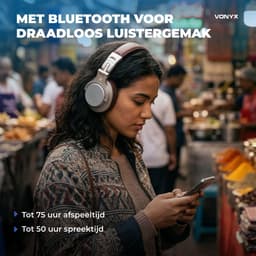DJ koptelefoon draadloos - Vonyx HDX120WSN - Over ear koptelefoon - Headphones Bluetooth - Aluminium — thumbnail 3