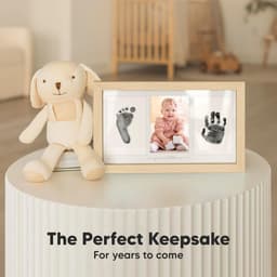 Fotolijst voor poot- en handafdrukken – Inktkussentje voor baby's – DIY-lijst voor hand- en voetafdrukken – Aandenken aan de eerste verjaardag – Herinneringsset voor hand- en voetafdrukken – Inktkussentje en afdruklijst pasgeborenen – 20x32,8x1,8cm — thumbnail 5