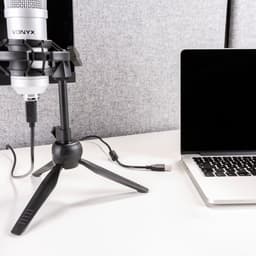 USB microfoon voor pc - Vonyx CM300S - USB studio microfoon incl. tafelstandaard - Titanium — thumbnail 5