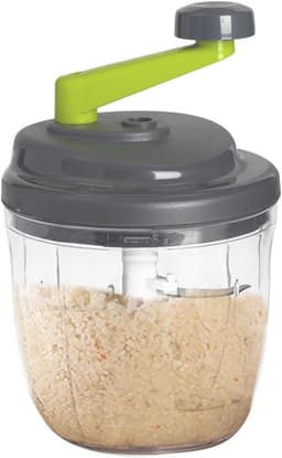 Handmatige Uienhakker - Keuken Spinner - Salade Maken - Geluidsarme Werking - 12.8x14.3cm - Wit — thumbnail 1