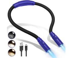 Oplaadbare Leeslamp met 3 Kleuren en Dimbaar Licht voor Breien en Reparatie