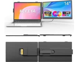 14 Inch FHD 1080P IPS Dubbel Scherm Extender voor Laptops (13-17 inch) - Plug & Play