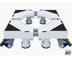 Verstelbaar Verplaatsbaar Wasmachine Onderstel - 4x2 Zwenkwielen - 8 Stevige Poten - Geschikt voor Droger en Koelkast - Multifunctioneel Wasmachine Voetstuk - Verstelbare Basis 45-65 cm - Keuken & Wasruimte Accessoire