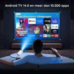 4K Mini Beamer Smart Projector - voor IOS & Android WiFi 6 & Bluetooth 5.4 – Thuisbioscoop – Wit — thumbnail 5