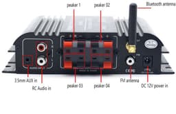 Bluetooth Stereo Versterker 2 Kanaals HiFi 45W Multimedia Speler — thumbnail 4