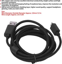 Hoofdtelefoon Adapter - Audio Kabel - Verbeter Geluidskwaliteit - OFC Koperdraad - 2 Meter Lengte - Geel — thumbnail 3