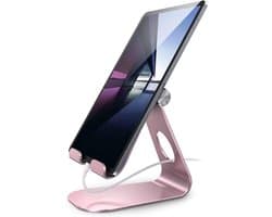 Tabletstandaard - Tablethouder Dock - Bureau Gebruik - Verstelbaar Universeel - 14x12x15cm - Rose Goud